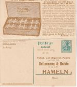 DR - 5+5 Pfg. Germania Ganzsache priv. Zudruck Hameln - Eglfing 1911