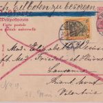 DR - 10 Pfg. Germania Ganzsache+Zusatz Eilkarte i.d. SCHWEIZ Eisenach 1902