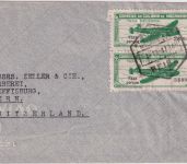 Mocambique - 2x3 E. Flugpostausgabe Luftpostbrief i.d. SCHWEIZ Beira 1947