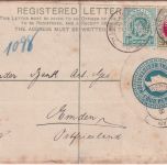 Natal/Südafrika - 4 P. Ganzsache+Zusatz Einschreibebrief Durban - Emden 1904