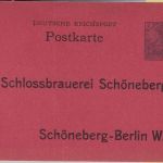 DR - Schlossbrauerei Schöneberg 2 Pfg. Germania Privatganzsache ungebraucht
