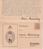 DR - Mühlberg Bekleidung Dresden 3/3 Pfg. Germania Privatganzsache 1913