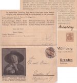 DR - Mühlberg Bekleidung Dresden 3/3 Pfg. Germania Privatganzsache 1913