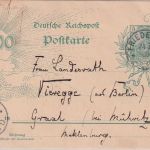DR - 5 Pfg. Germania Jahrhundert-Ganzsache m. Bildzudruck Friedenau - Graal 1900