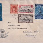 Ägypten - 20 M. Montreux Medaille u.a. illustr. Luftpostbrief Cairo - Paris 1937