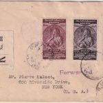 Ägypten - Montreux Medaille Satz Einschreibebrief/FDC n. USA Kairo 15.10.37