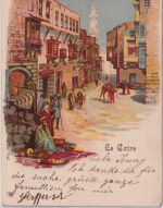 Ägypten - Cairo Rue de la Citadelle farb. Künstler-AK gelaufen 1904