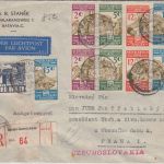 Niederl. Indien - Chr. Militaire Tehuizen 1935 2x Satz u.a. Lupo-R-Brief Batavia