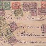 Niederl. Indien - 2x5+6x1 C. u.a. Ziffer Brief n. USA Batavia - Richmond 1905