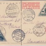 Niederl. Indien - 1. Postsonderflug Den Haag Bandoeng u. retour 1933 Sonderkarte