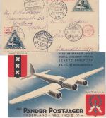Niederl. Indien - 1. Postsonderflug Den Haag Bandoeng u. retour 1933 Sonderkarte