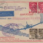 Niederl. Indien - Erstflug Soerabaja Makasser 1937 Schmuckkuvert n. Batavia