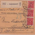 DR-Infla - 6x3 M. Posthorn Paketkarte Stadtoldendorf - Nürnberg 10.6.22