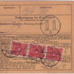 DR-Infla - 6x3 M. Posthorn Paketkarte Stadtoldendorf - Nürnberg 10.6.22