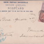 Ceylon - 2+5 C. Victoria Karte n. ÖSTERREICH Colombo - Wien 1898