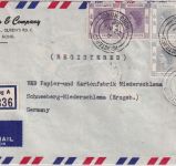Hongkong - 5x30+2x10 C. Elisabeth Luftpost-Einschreibebrief Hong Kong 1958