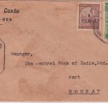 Portug. Indien - Nova Goa 1943 Zensurbrief n. Bombay - brit. Zensurverschluss