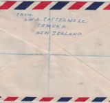 Neuseeland - 2x1 Sh. Elizabeth u.a. Luftpost-Einschreibebrief n. ÖSTERREICH 1956