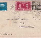 Neuseeland - 2 Sh. Cook u.a. Luftpostbrief Auckland - Athen - Berlin 1937