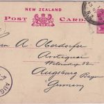Neuseeland/Bayern - 1 1/2 P. Victoria Bildganzsache Auckland - Augsburg 1899