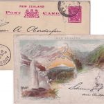 Neuseeland/Bayern - 1 1/2 P. Victoria Bildganzsache Auckland - Augsburg 1899