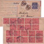 DR-Infla - 20 Pfg. Dienst Ganzsache+Zusatz/Nachbarortsverkehr Breitenbrunn 1923