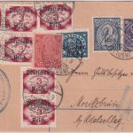 DR-Infla - 20 Pfg. Dienst Ganzsache+Zusatz (25 M.-Tarif) Ingolstadt 6.2.23