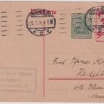 DR-Infla - 5+10 Pfg. Germania/Nat.Vers. GA+priv.Zudruck Mannheim Heidelberg 1920