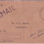 PNG - Konedobu 1959 OHMS-Luftpostbrief n. Popondetta - Retourvermerk