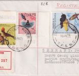 PNG - 5 Sh. Vögel u.a. Einschreibebrief Baiyer River - Stein 1971
