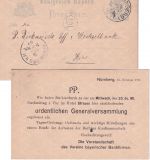Bayern - 2 Pfg. Rauten Ganzsache/Ortskarte m. priv. Zudruck Nürnberg 1901
