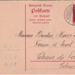 Bayern - 10 Pfg. Luitpold Ganzsache/F-Teil/priv. Zudruck i.d. SCHWEIZ Augsburg 8