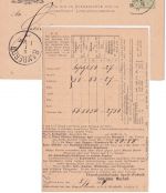 Bayern - 3 Pfg. Rauten Ganzsache priv. Zudruck/Ortskarte Bahnpost Bamberg 1884