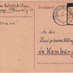 AM-Post - Oldenburg 6.2.46 geschwärzte AH-Ganzsache m. 6 Pfg. AM-Post