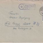 All.Bes. - (10) Haßlau ü. Döbeln Landpost-Ra2 Brief n. Leipzig 1947