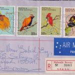 PNG - Paradiesvögel 1970 Satz Luftpost-Einschreibebrief Port Moresby 17.6.70