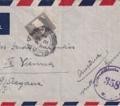 Palästina - 50+10 Mils. Freimarken Lupo-Zensurbrief n. ÖSTERREICH Tel Aviv 1946