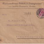 DR - 10 Pfg. K/A Perfin FirmenbriefDresden - Niederbobritzsch 1900