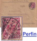 DR - 10 Pfg. K/A Perfin FirmenbriefDresden - Niederbobritzsch 1900