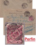 DR - 10 Pfg. K/A Perfin "DU" Firmenbrief Dortmund 1893 Weiterleitung/Irrläufer