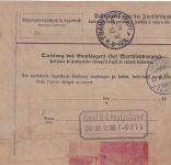 DR - 10+20+50 Pfg. K/A je Perfin "G.W." Paketkarte i.d. SCHWEIZ Hannover 8 1898