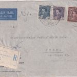 Irak - 50+40+2 F. Ghasi I. Luftpost-Einschreibebrief n. TSCHECHIEN Baghdad 1938