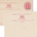 Bahamas - 1 1/2 P. Victoria Ganzsache Doppelkarte ungebraucht