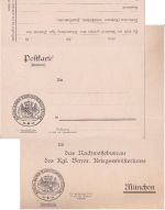 Bayern - München Heeressache Vordruckkarte m. Antwortteil Nachweisbüro ca. 1914