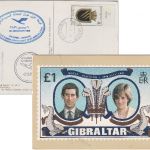Gibraltar - Zuleitungspost LH 1st-Flug Bahrain - Karachi Luftpostkarte 1989