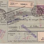 DR - Paketkarte i.d Schweiz Leipzig - St. Gallen 1924 Leitzettel Lindau Bodensee