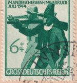 DR - 6 Pfg. Tiroler Landesschießen Plattenfehler 897II Briefstück SST Innsbruck