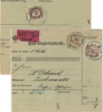 Österreich - 10 H. Paketkarte Zusatzfrankatur Wien - Zuckmantel 1902 3 H. Porto