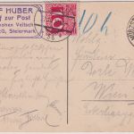 Österreich - 10 H. Portomarke unfrankierte Karte Mürzsteg (Steiermark) Wien 1910