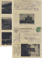 Kontrollrat - Sonnige Grüße vom Rhein, Illustr. Werbefaltbrief Düren Rheydt 1948